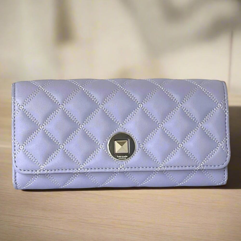 Kate Spade Natalia Lilac Frost Quilted Leather Large Wallet